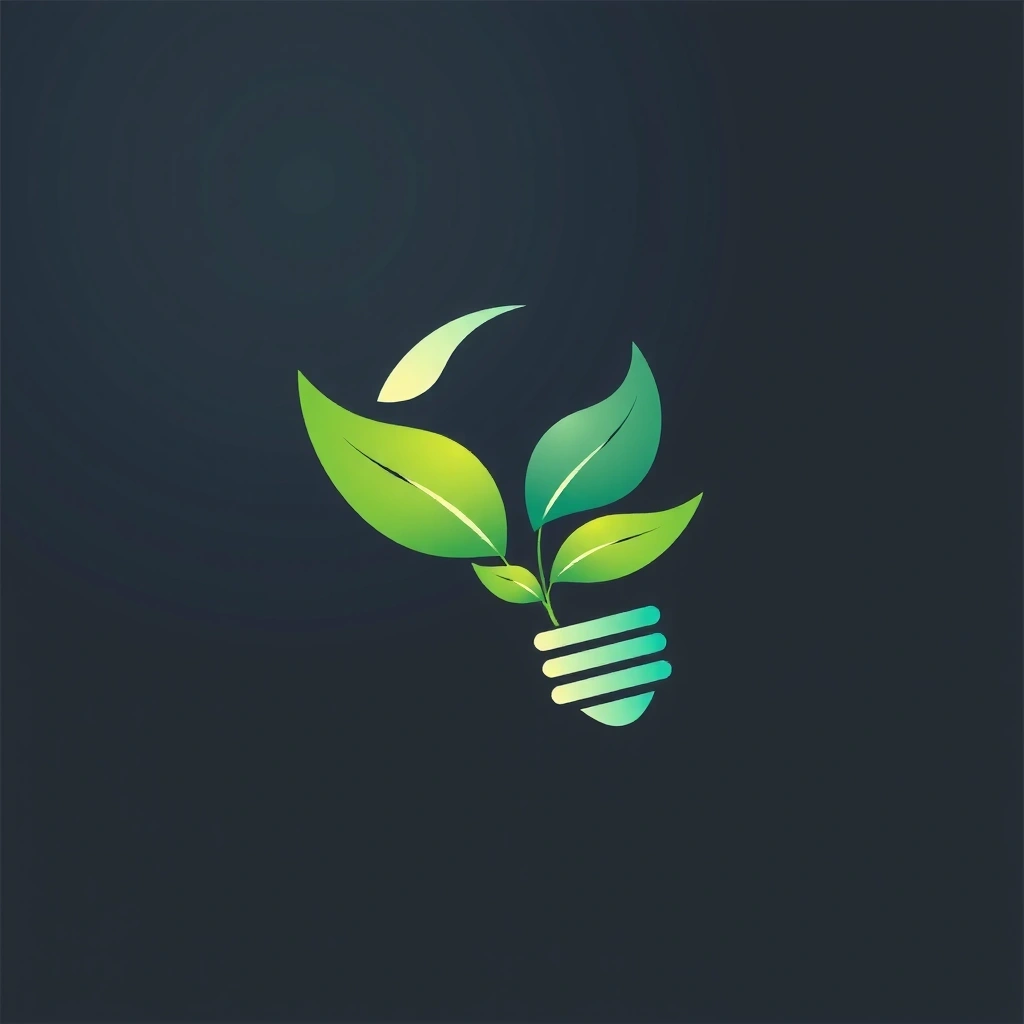 A stylized abstract icon representing innovation, perhaps a lightbulb or a gear with a leaf.